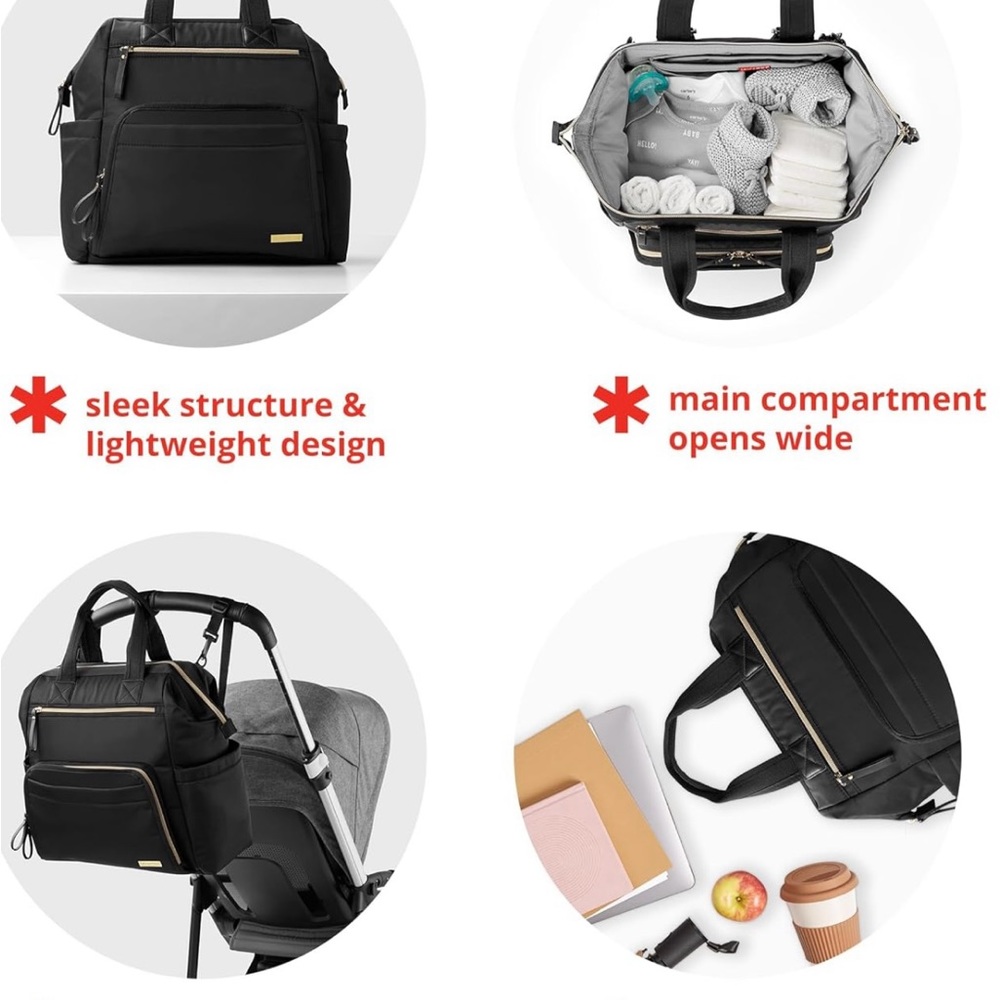Gently used Mainframe Wide Open Diaper Backpack in Black with changing pad - Picture 3 of 6